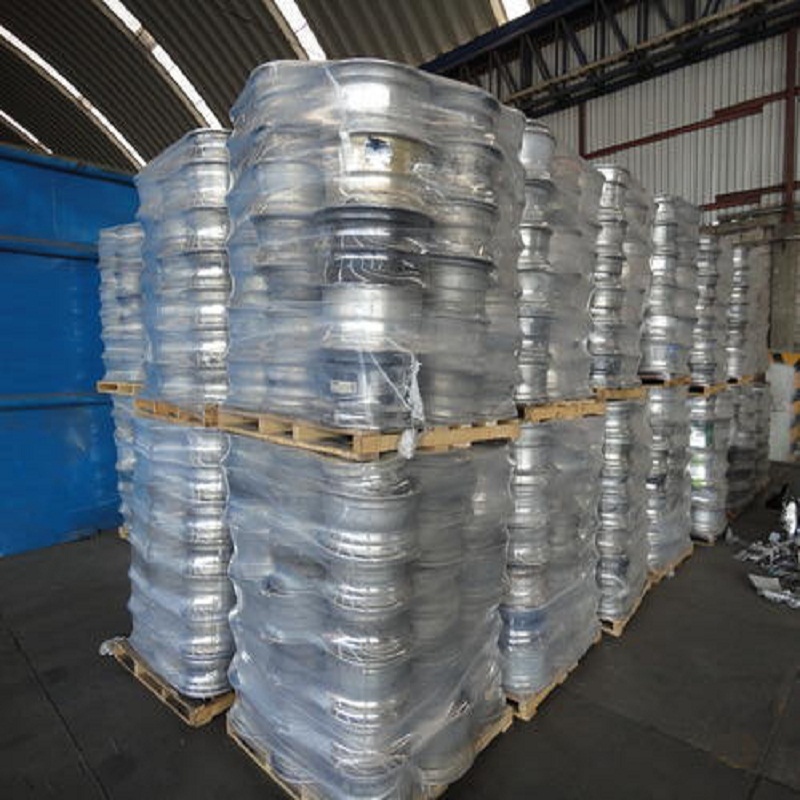 Clean cast aluminum wheel scrap wrapped and palletized for shipment